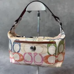 COACH コーチ シグネチャー柄 ショルダーバッグ ピンク ベージュ11905