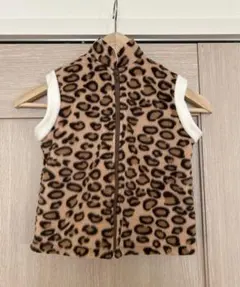 ヒョウ柄　フリースベスト　日本製