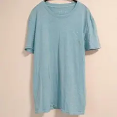 アメリカンイーグル Tシャツ クルーネック 半袖 無地 XL 青 綿 日常のサムネイル
