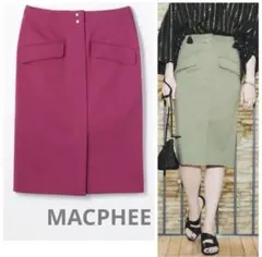 【美品】MACPHEE コットンジャージーIラインスカート 34 ピンクのサムネイル