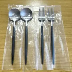【新品】クチポール　GOA　ブラック＆シルバー　カトラリーセット