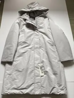 未使用【UNIQLOユニクロ】ライトグレー ハイブリッドダウンコクーンコートXL