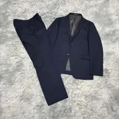 【美品】ORIHICA 2釦 Y6 スーツ セットアップ ストライプ 濃紺