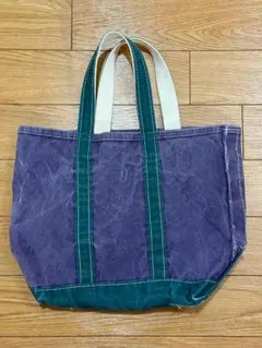 L.L BEAN トートバッグ　M　90年代　ネイビー×グリーン　ヴィンテージ