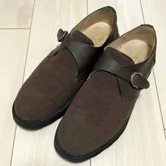 【カミナンド】モンクストラップ　メンズ　ブラウン　コーデュロイ 27.5〜28