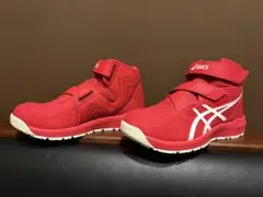 ASICS ハイカット安全靴 レッド - メルカリ