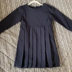 【極美品】BEAMS 長袖ワンピース ネイビー プリーツ フォーマル 110cm