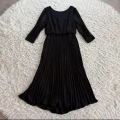 【美品】フォーマル ブラック 長袖ワンピース ロング　卒業式　入学式　Mサイズ