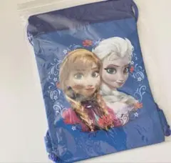 新品未使用 アナと雪の女王 アナ雪 体操服袋 ナップサック 青色 エルサ アナ