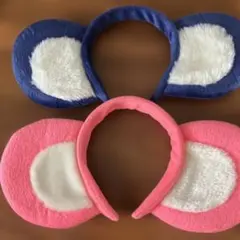 ドアラ耳型　カチューシャ　青 ピンク