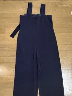 ダークネイビー サロペット ワイドレッグ