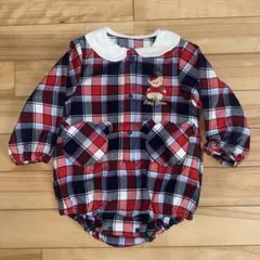 apres les cours チェック柄ロンパース