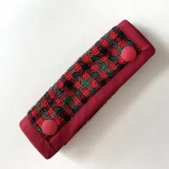 ハンドメイド持ち手カバー/デニムバッグトートバッグハンドルカバー赤チェック