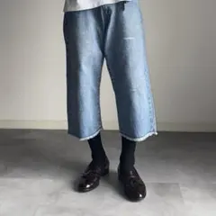 00s シルバー デニムショーツ \