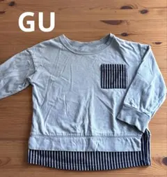 GU / 長袖カットソー・ロンT/100cm/水色