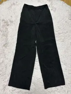 GU ライトコーデュロイストレートパンツ ブラック