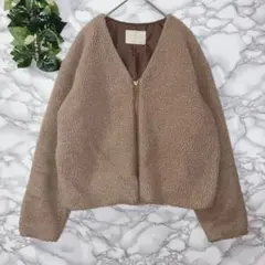 Discoat ベージュ ボアジャケット Fサイズ ディスコート