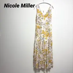 Nicole Miller フラワープリント ノースリーブワンピース