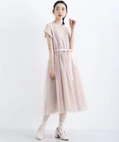 デコルテシースルーチュールスカートワンピース