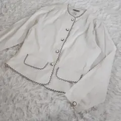 NaraCamice ナラカミーチェ 長袖 ジャケット ノーカラー 刺繍 レトロ