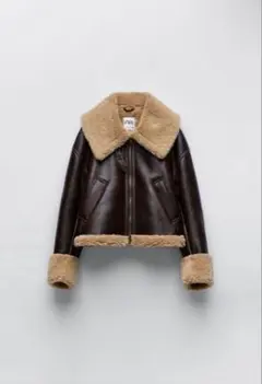 zara ライダースジャケット コントラスト