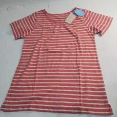 Samansa Mos2　ボーダー　半袖Tシャツ　チェリーピンク　サイズF　新品