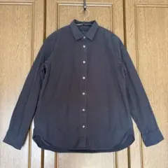 無印良品 MUJI 洗いざらし ブロード シャツ 長袖 ネイビー M