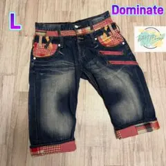 Dominate ドミネイト　パッチワーク　デニム　ハーフパンツ　L D4のサムネイル