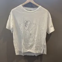 GLOBAL WORK ラインアートプリント Tシャツ