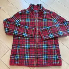 ユニクロ　フリースジャケット 赤と青のチェック柄 130センチ