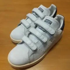 アディダス スタンスミス ホワイト ネイビー ベルクロ 22.5