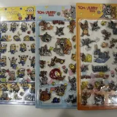 3枚セット　ミニオン　トムとジェリー　うるちゅるボンドロ風シール