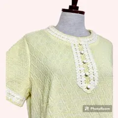 vintageヴィンテージワンピースイエローレトロUSA海外古着