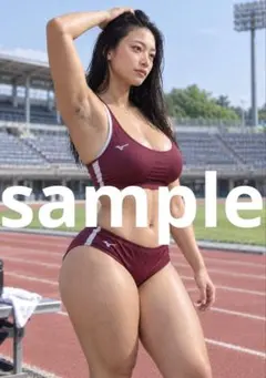 AI美女 陸上女子 競技場 スポーツウェア 写真 No.36