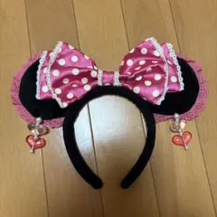 ディズニーカチューシャ ピンク ドット リボン