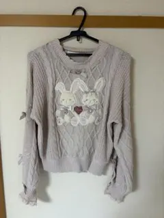 リズリサ Twin Bunniesニット トップス ピンクのサムネイル