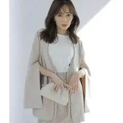 anuans レイヤードカラースリットスリーブジャケット