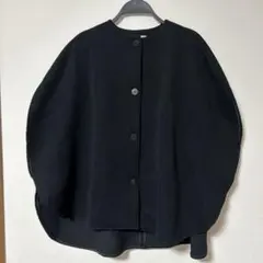 JOSEPH ジョゼフ カシミヤ混ウールポンチョ ブラック ダブルフェイス