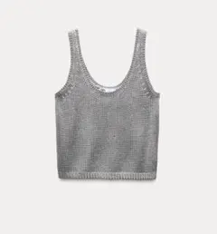 ZARA✴︎シルバーニットタンク