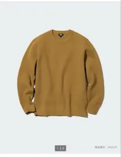 UNIQLO ウォッシャブルストレッチミラノリブクルーネックセーター　マスタード