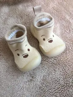ソックスシューズ　くまのプーさん　ベージュ　12cm