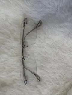 シルバー リムレス メタルフレーム眼鏡