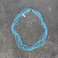 ビーズネックレス ターコイズブルー 多連