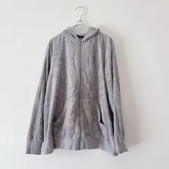 グレー フルジップパーカー フード付き【L】
