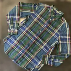 美品RALPH LAURENチェック柄長袖シャツ L（14-16）160/80