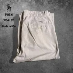 【O71】90s USA製ポロラルフローレンポロチノ2タックアンドリューパンツ