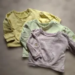 トレーナー3枚セット　刺繍　花　保育園　女の子　80 90