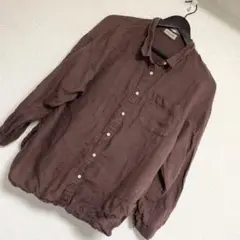 サマンサモスモス　リネン　長袖シャツ　ボタンブラウス