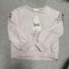 mezzo piano ウサギ刺繍トレーナー130