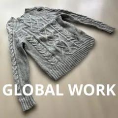 【GLOBAL WORK】ウール　wool ケーブル編みセーター　M